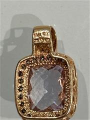 LeVian 14K Rose Gold Chocolate Diamond Amethyst Necklace Pendant